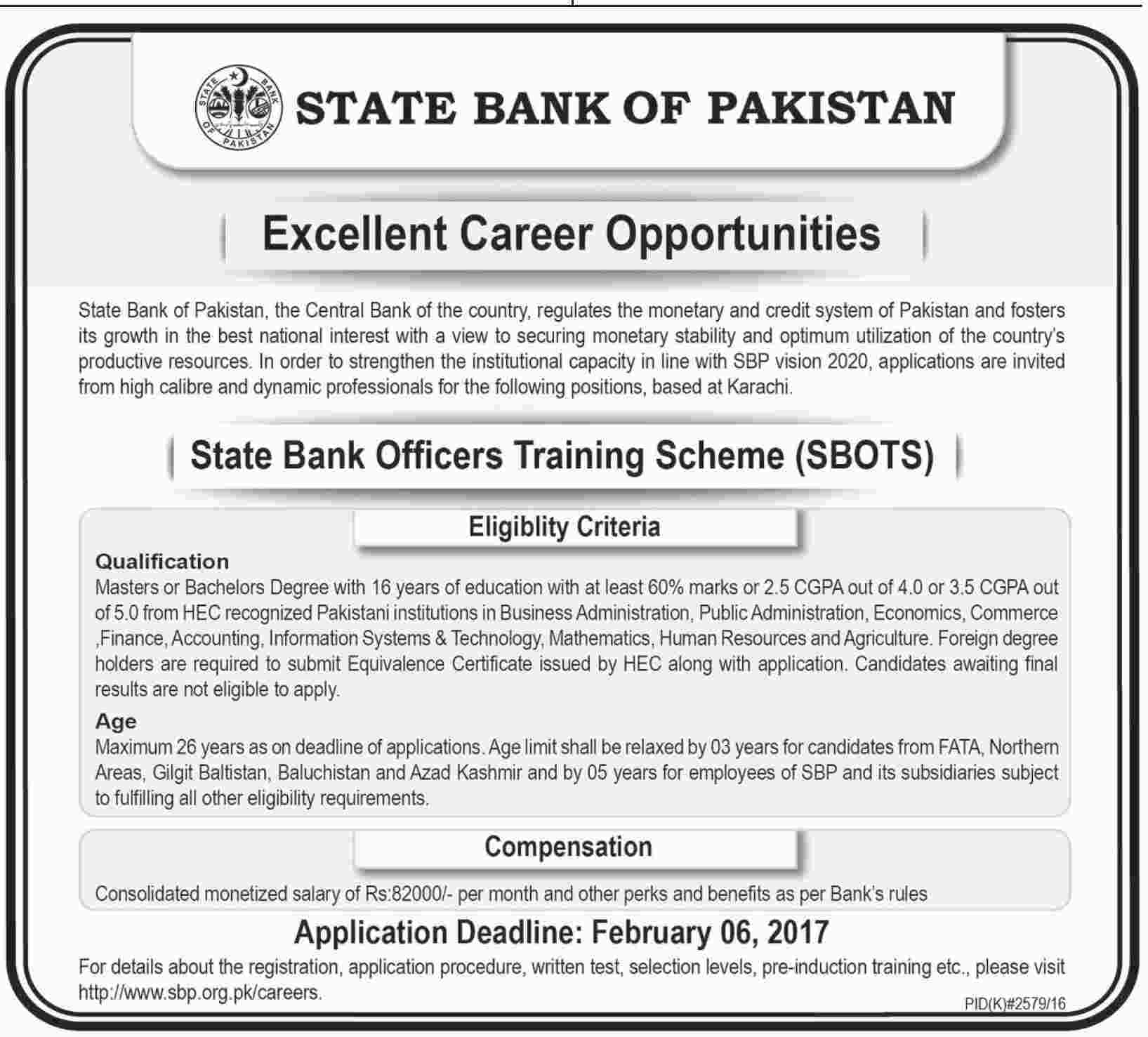 State Bank Officers Training Scheme (SBOTS)