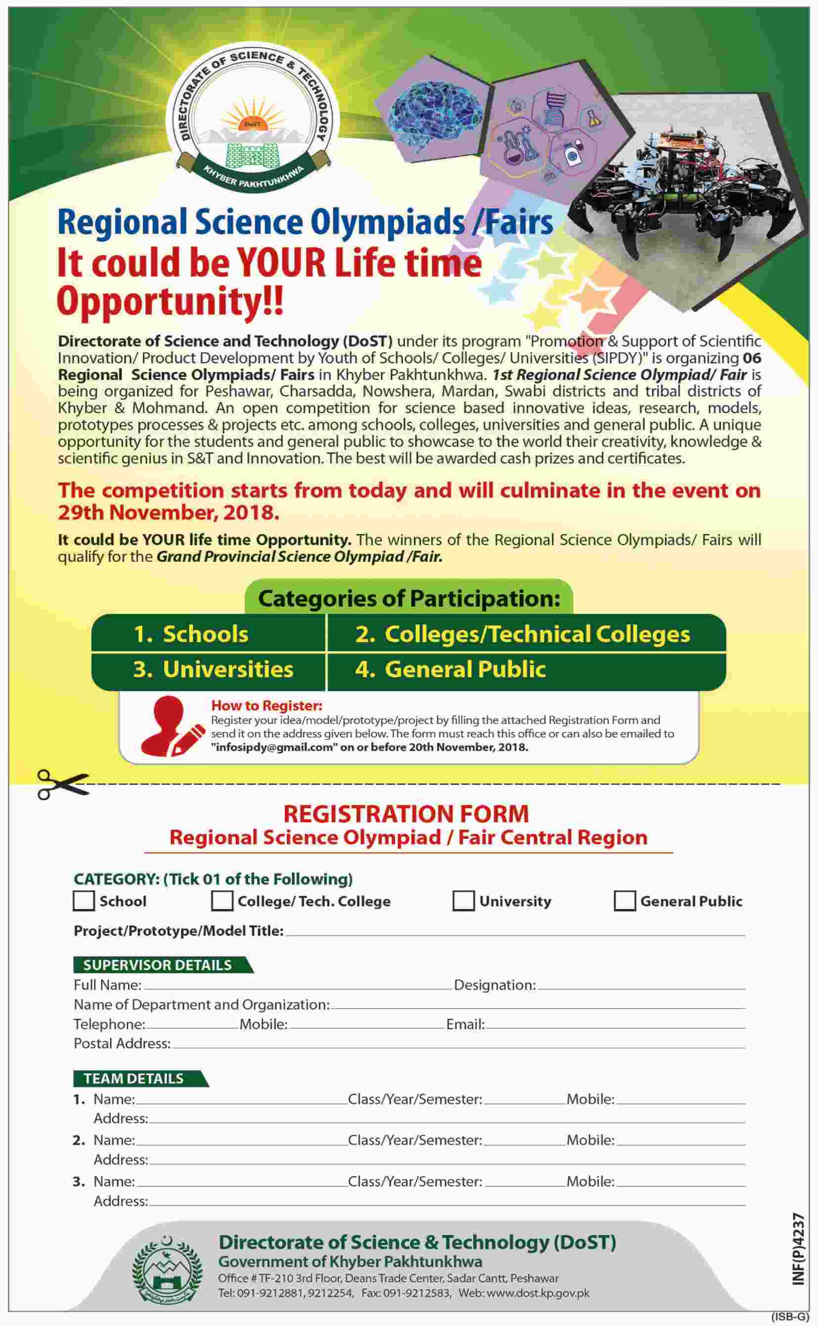 1st Regional Science Olympiads / Fairs - Competition