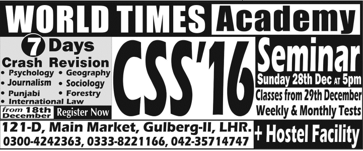 CSS Seminar Sunday 28th December, 2014