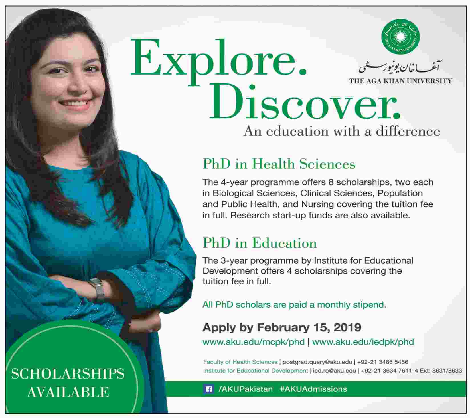 Scholarships for PhD in Health Sciences & Education The Aga Khan