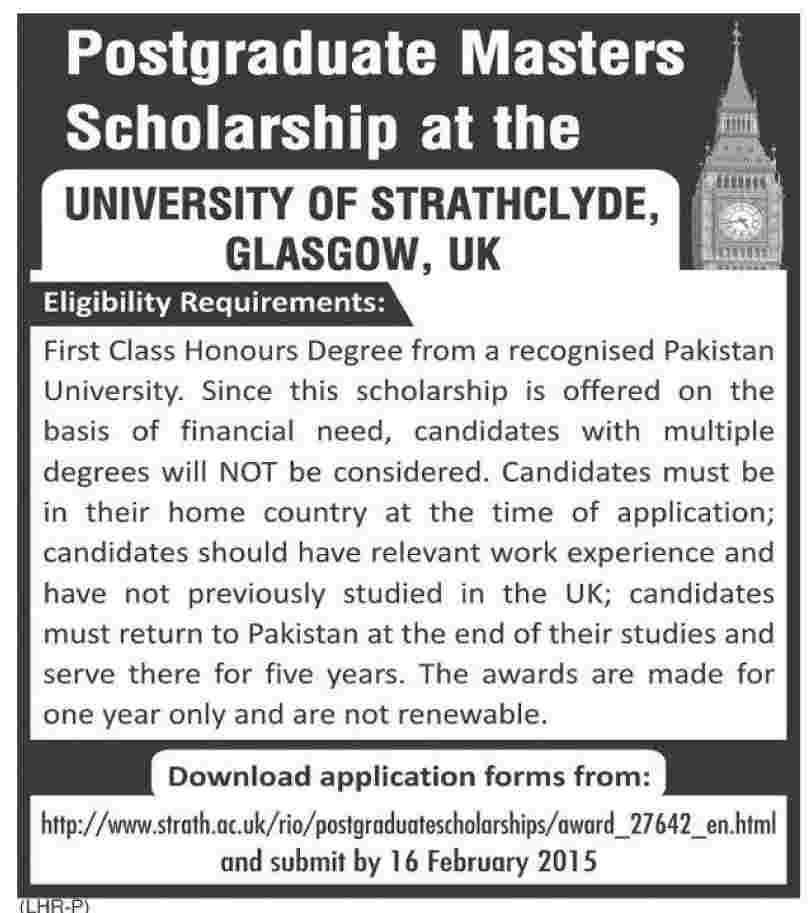 Student Loan Facility for Overseas Post Graduate Students (Masters) for 2016-17